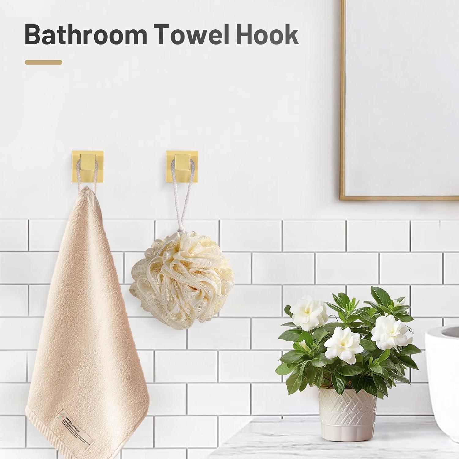 YACVCL 5 Pieces Brushed Gold Towel Bar Set Bathroom Hardware Set Towel Holder Set for Bathroom, 23.8 Inch Bathroom Accessories Set Stainless Steel Wall Mounted