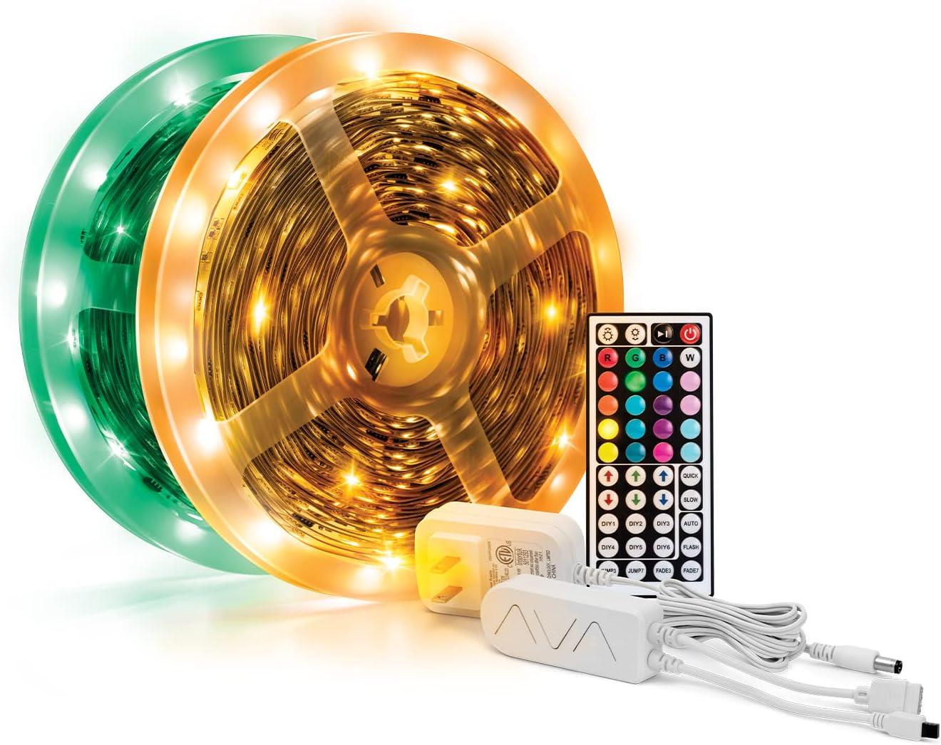 Amber Flow 64-Foot RGB LED Light Strips with Remote