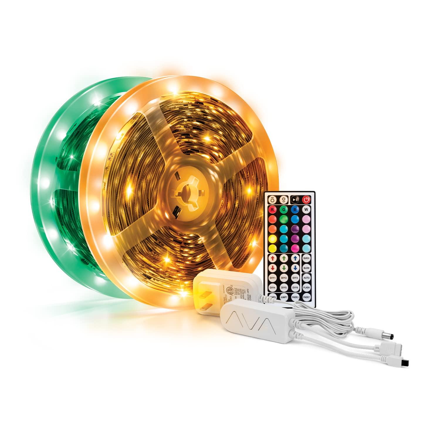 Amber Flow 64-Foot RGB LED Light Strips with Remote