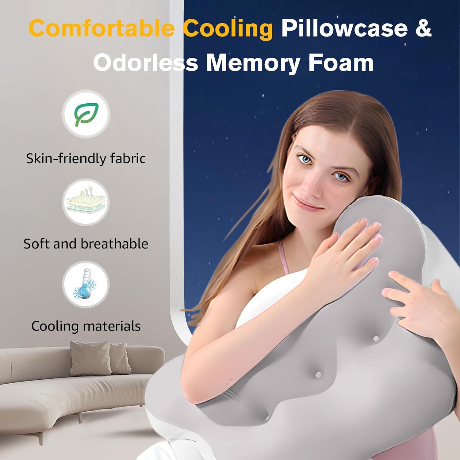 QUALITY FLOORING INC. Cervical Pillow, Pillow For Neck And Shoulder Pain Relief, Contour Pillow, Cervical Pillow, Pillow For Neck Pain Relief, Adult Side Sleeper Pillow, Ergonomic Pillow, Memory Foam Pillow