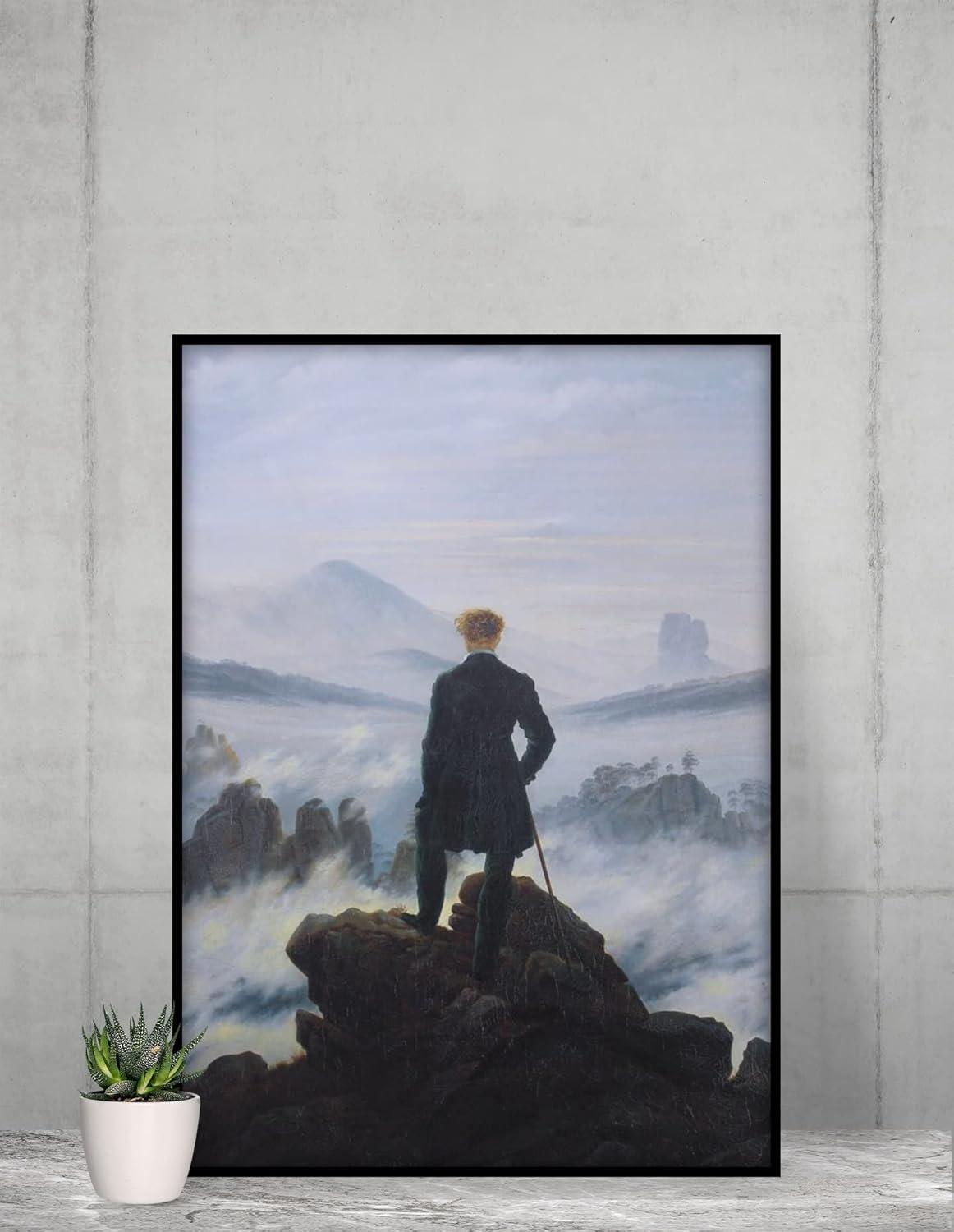 Wanderer Above The Sea of Fog 1818 by Caspar David Friedrich Museum Art Print Poster Classy Classic Vintage Retro Aesthetic Modern Wall Decor Picture Bedroom Cool Wall Art Print Poster 12x18