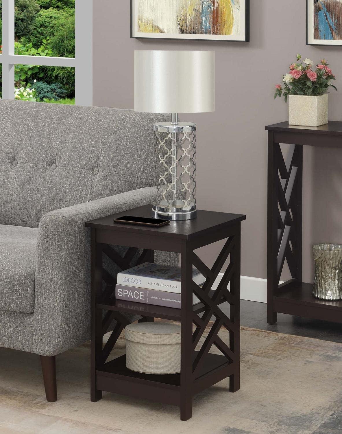 Convenience Concepts Titan End Table with Shelves, Multiple Finishes