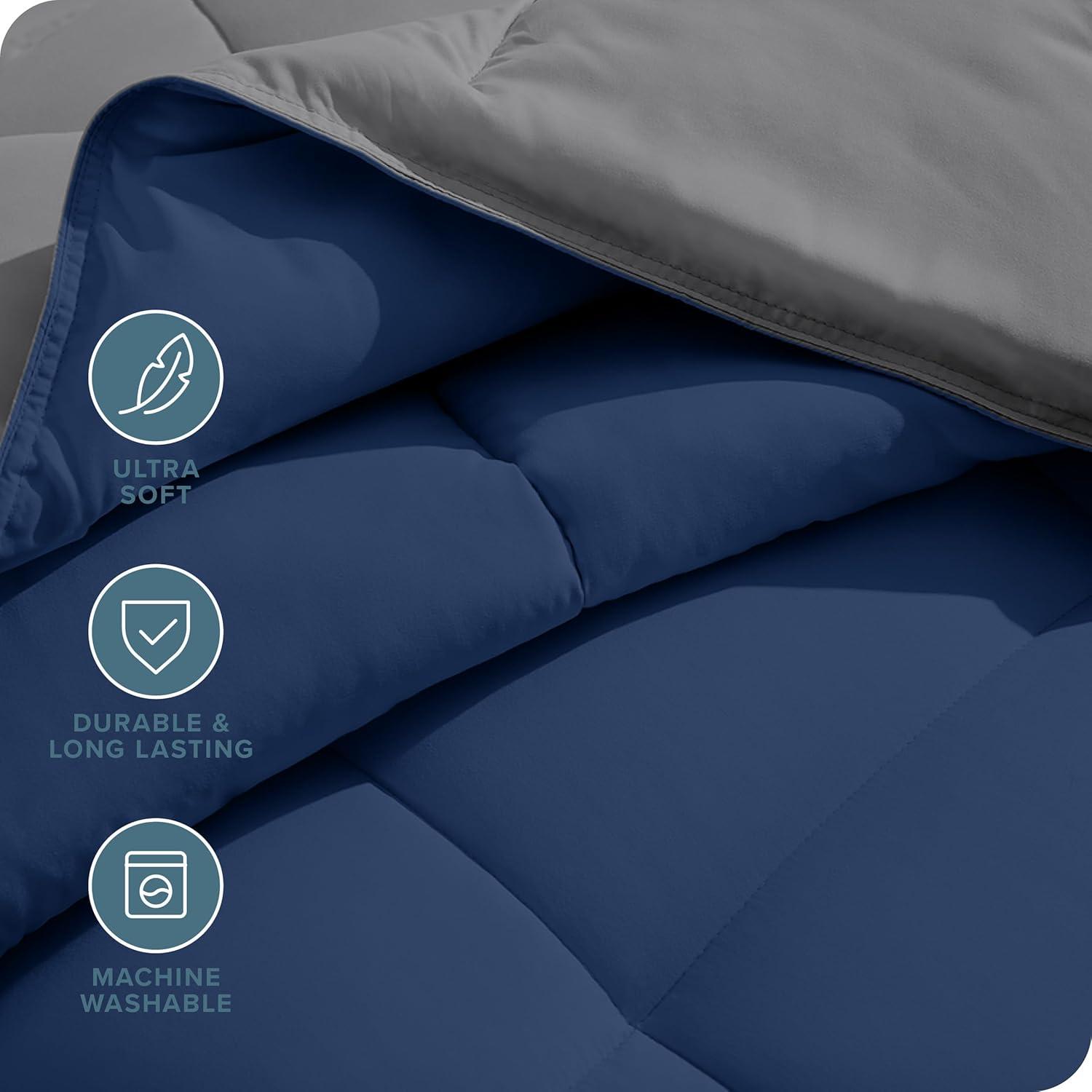 Bare Home Premium Ultra Soft Modern & Contemporary Box Stitch Comforter