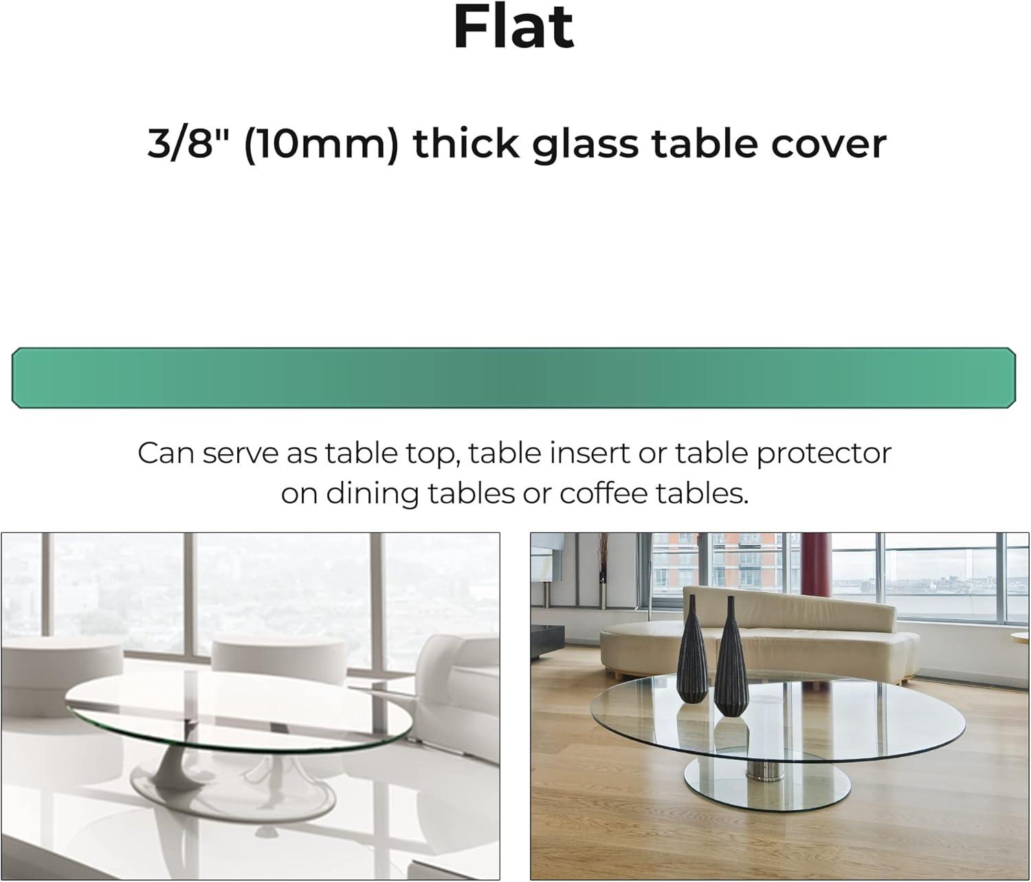 Elegant 14" Clear Tempered Glass Round Coffee Table Top