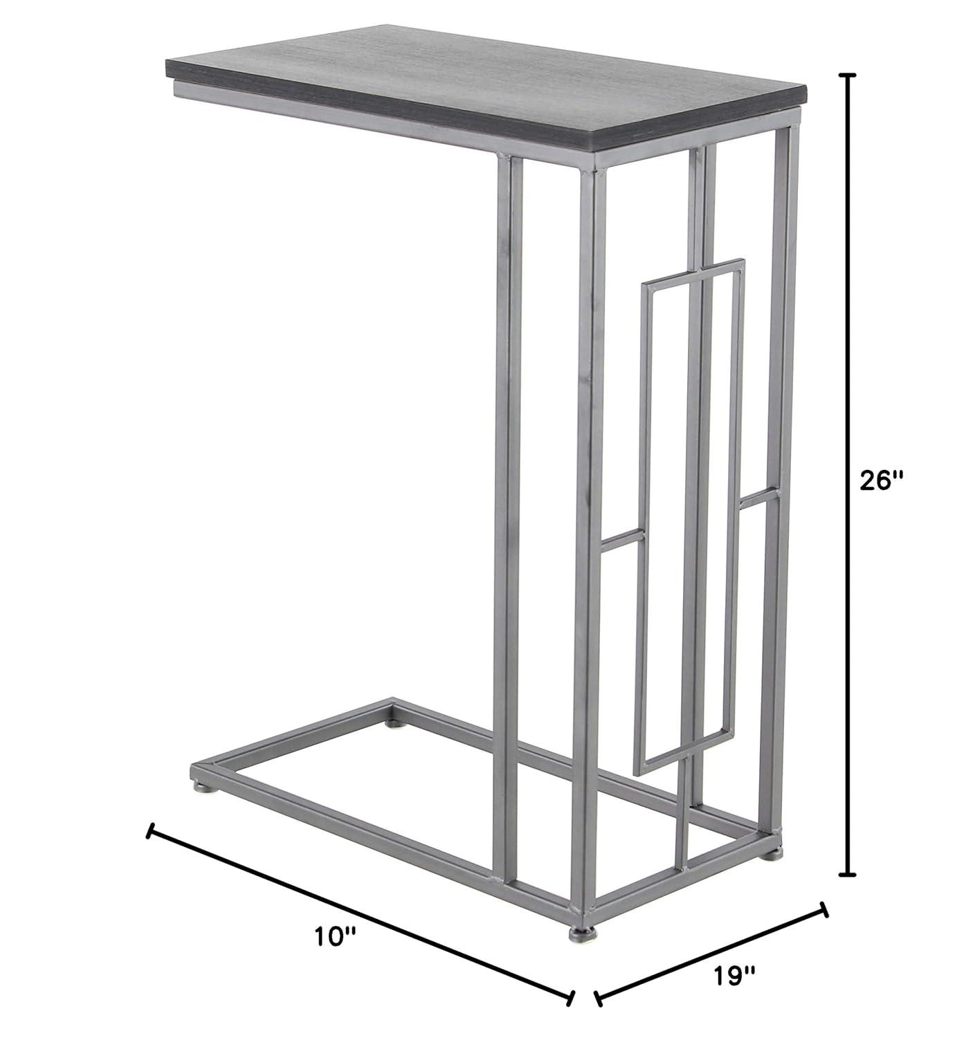 Contemporary Iron and Wood Accent Table Dark Gray - Olivia & May
