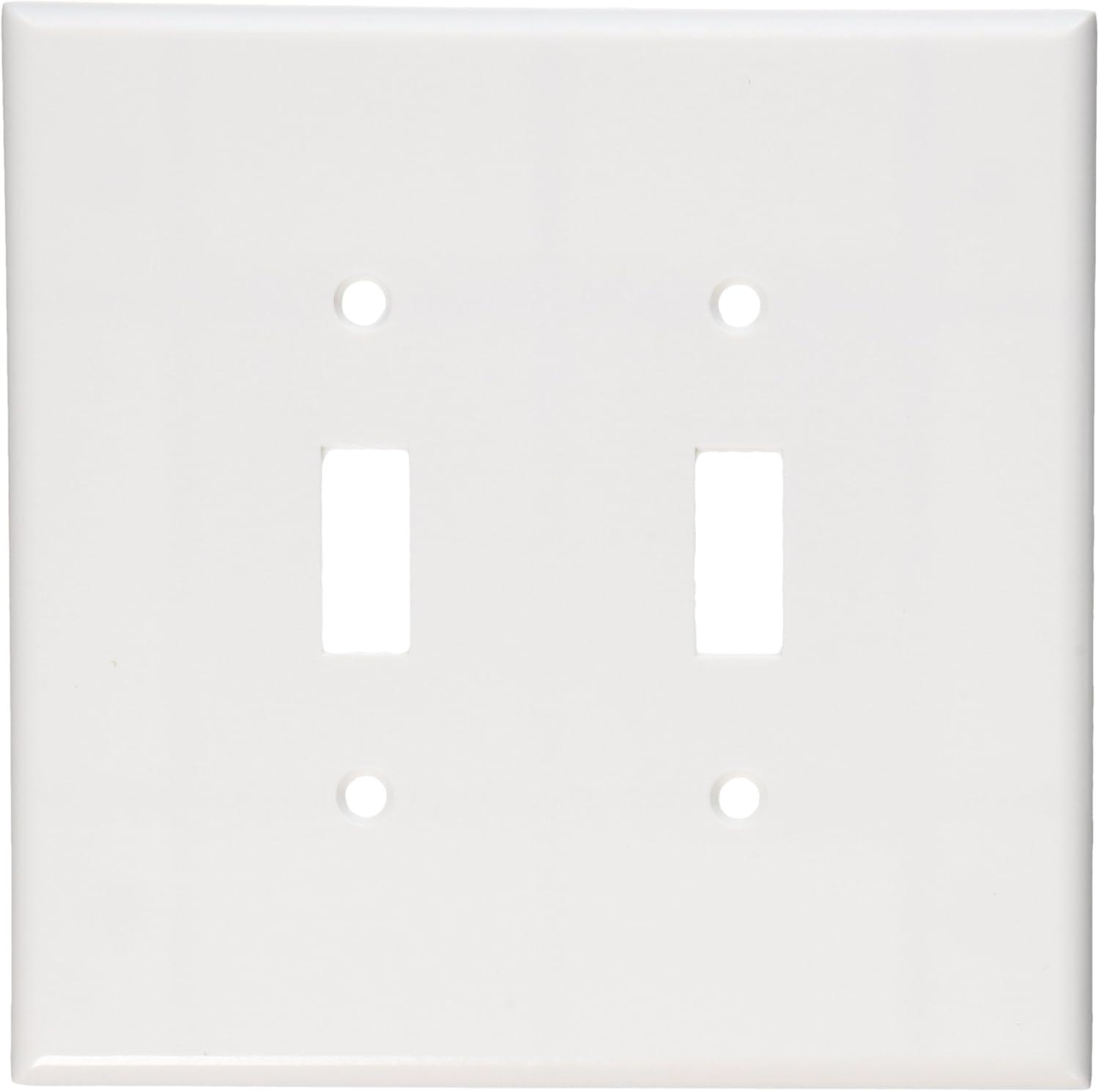 White Oversized 2-Gang Toggle Wall Plate