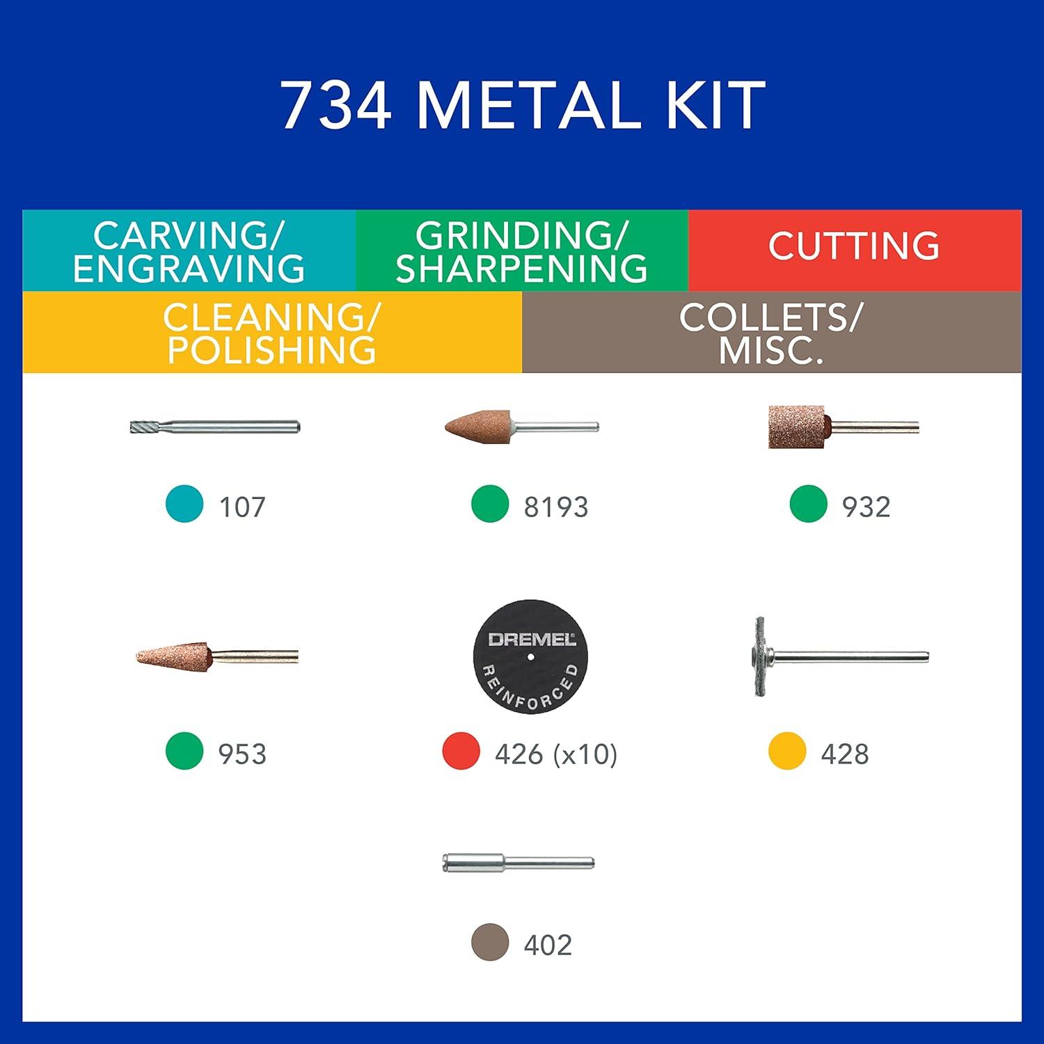 16-Piece Blue Metal Rotary Tool Accessory Kit