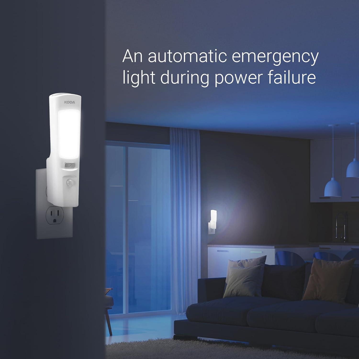 Koda White Plastic LED Power Failure Nightlight 3-Pack