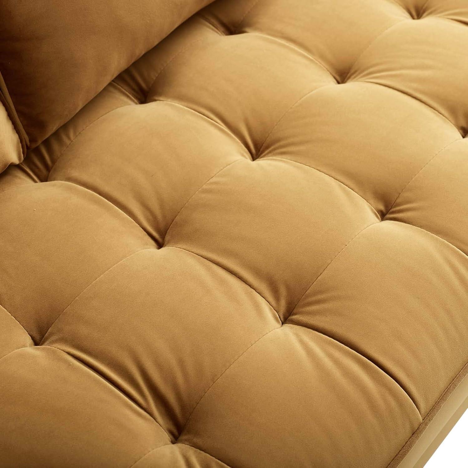 Modway Valour Performance Velvet Loveseat in Cognac