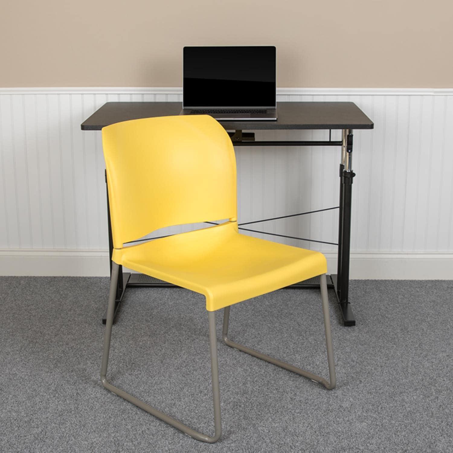 Flash Furniture HERCULES Series 880 lb. Capacity Full Back Contoured Stack Chair with Powder Coated Sled Base