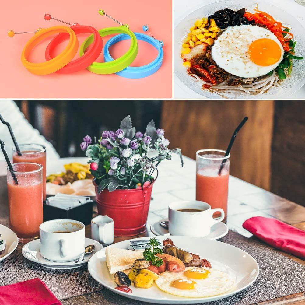 Silicone Fried Egg Mold Rings - Pancake Mold Pack of 4 - One of Each Color - for Breakfast, Lunch, Dinner - Great Cooking Accessory and Gift Idea