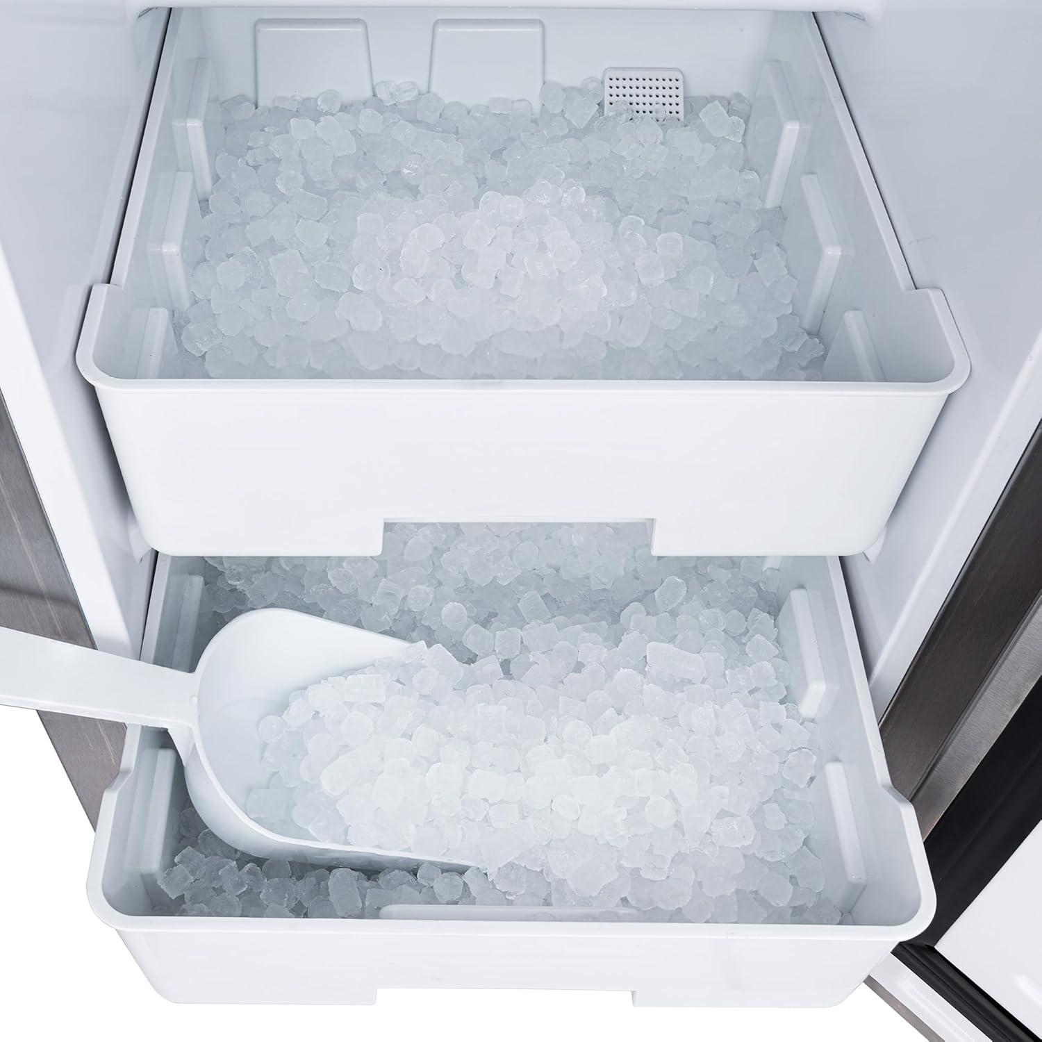 Newair 15" Undercounter 66 lbs Nugget Ice Maker, Built-in or Freestanding in Stainless Steel