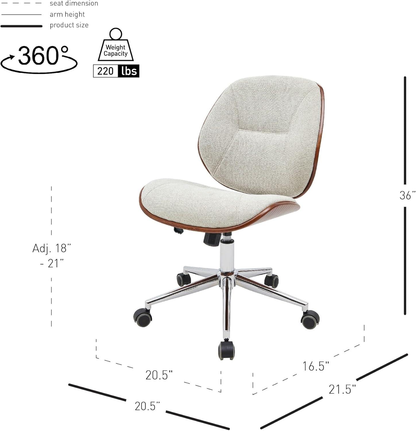 New Pacific Direct Shaun Fabric Bamboo Office Chair