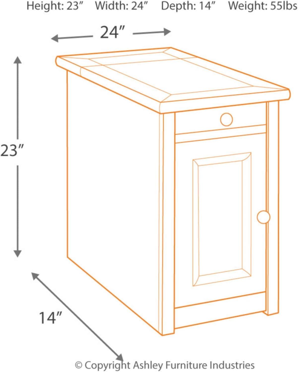 Tyler Creek Chairside End Table with USB Ports and Outlets Grayish Brown/Black - Signature Design by Ashley