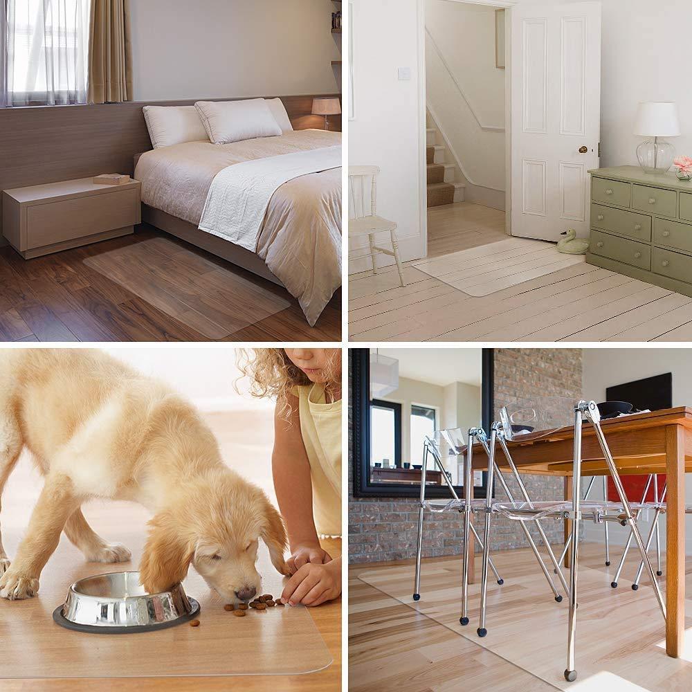 kibhous Office Mat for Hardwood Floor, 36" x 48" Rectangle Clear Chair Mat ,Matte, PVC