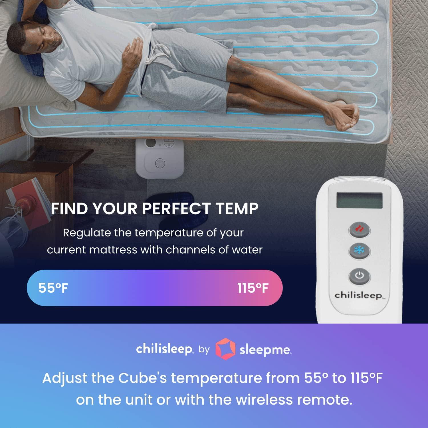 Chilipad Cube Bed Cooling System - Cooling & Heating Mattress Topper, ME Half Queen Bedsize