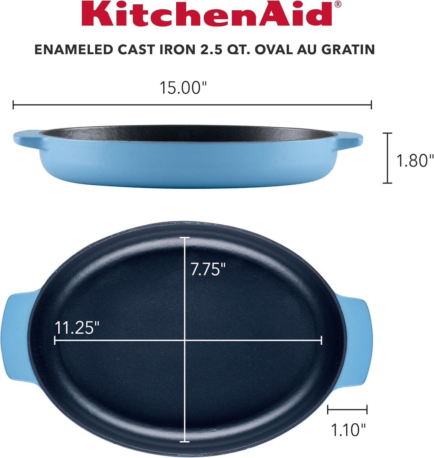 KitchenAid® KitchenAid Cast Iron Oval Au Gratin Roasting Pan Suitable - 2.5 Quart