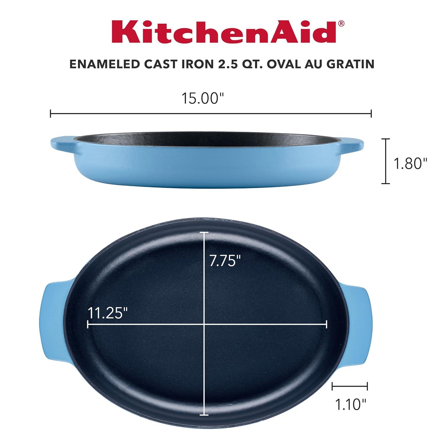 KitchenAid® KitchenAid Cast Iron Oval Au Gratin Roasting Pan Suitable - 2.5 Quart