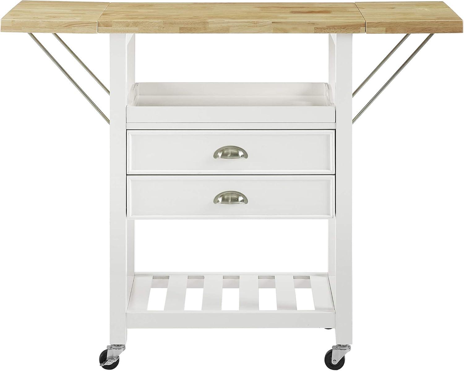 Bristol Double Drop Leaf Kitchen Cart White - Crosley