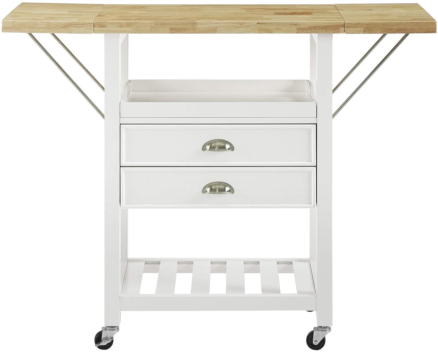 Bristol Double Drop Leaf Kitchen Cart White - Crosley