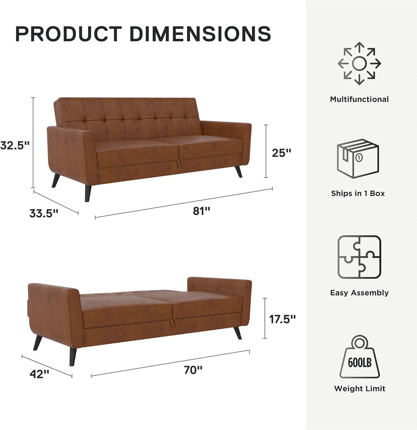 Dorel Home Products Parker Futon with Storage