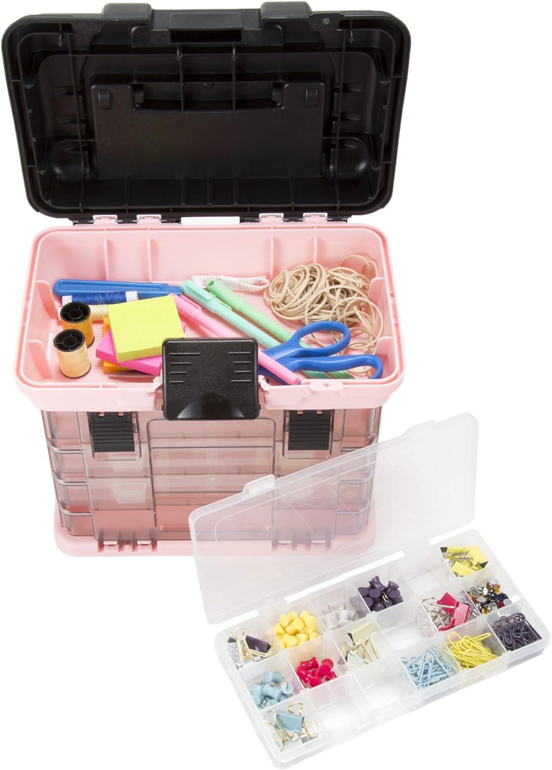 Stalwart Portable Tool Box - Small Parts Organizer and Customizable Compartment for Hardware, Crafts