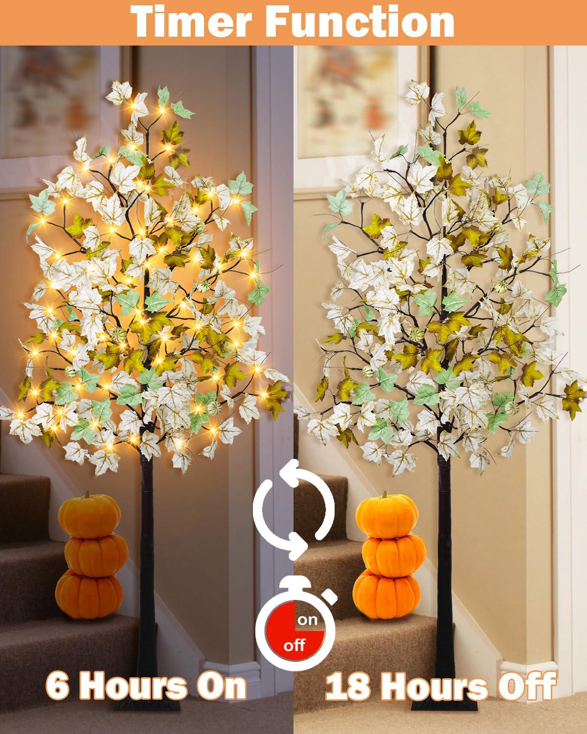 The Holiday Aisle® 6FT Fall Light Up Tree with 96 LEDs Lights