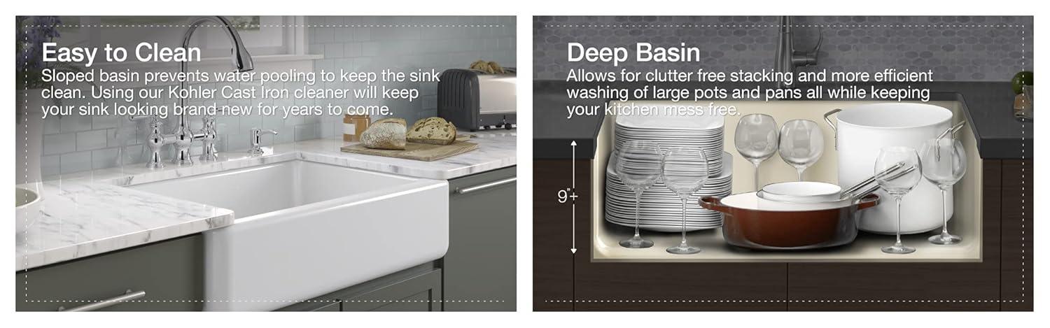 Whitehaven® Self-Trimming 32-1/2" L x 21-9/16" W x 9-5/8" Under-Mount Single-Bowl Sink with Short Apron