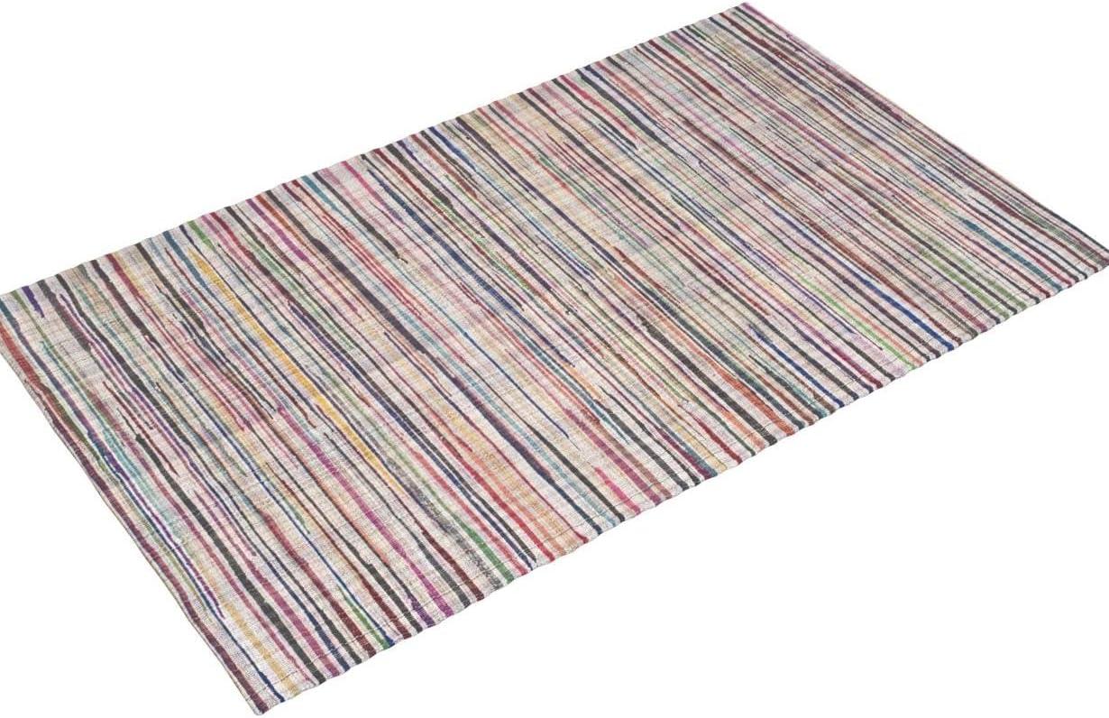 Rag Rug RAR240 Hand Woven Indoor Area Rug - Ivory/Multi - 4'x6' - Safavieh.