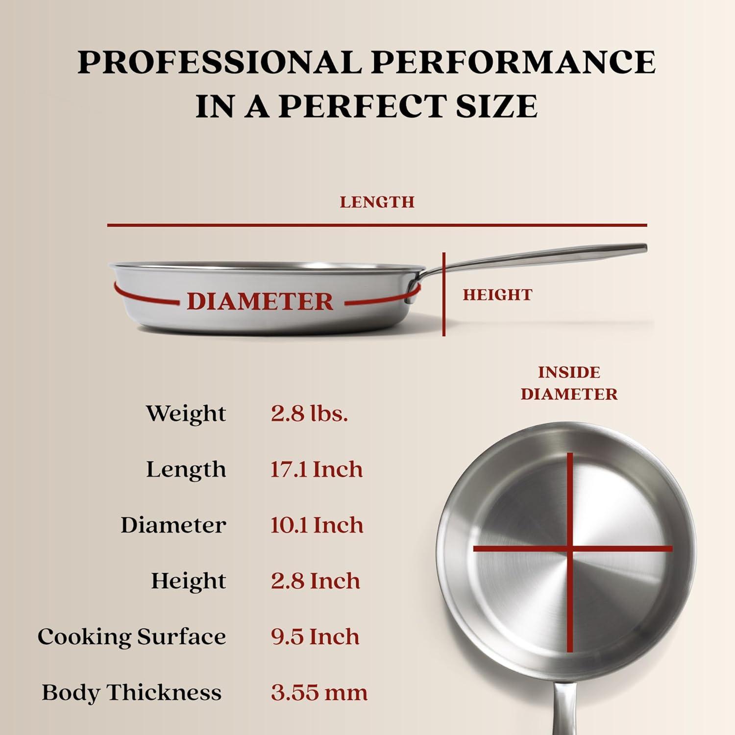 Alva Maestro Premium 5-Ply Stainless Steel Frying Pan - Polished Stainless Steel & Reviews | Wayfair