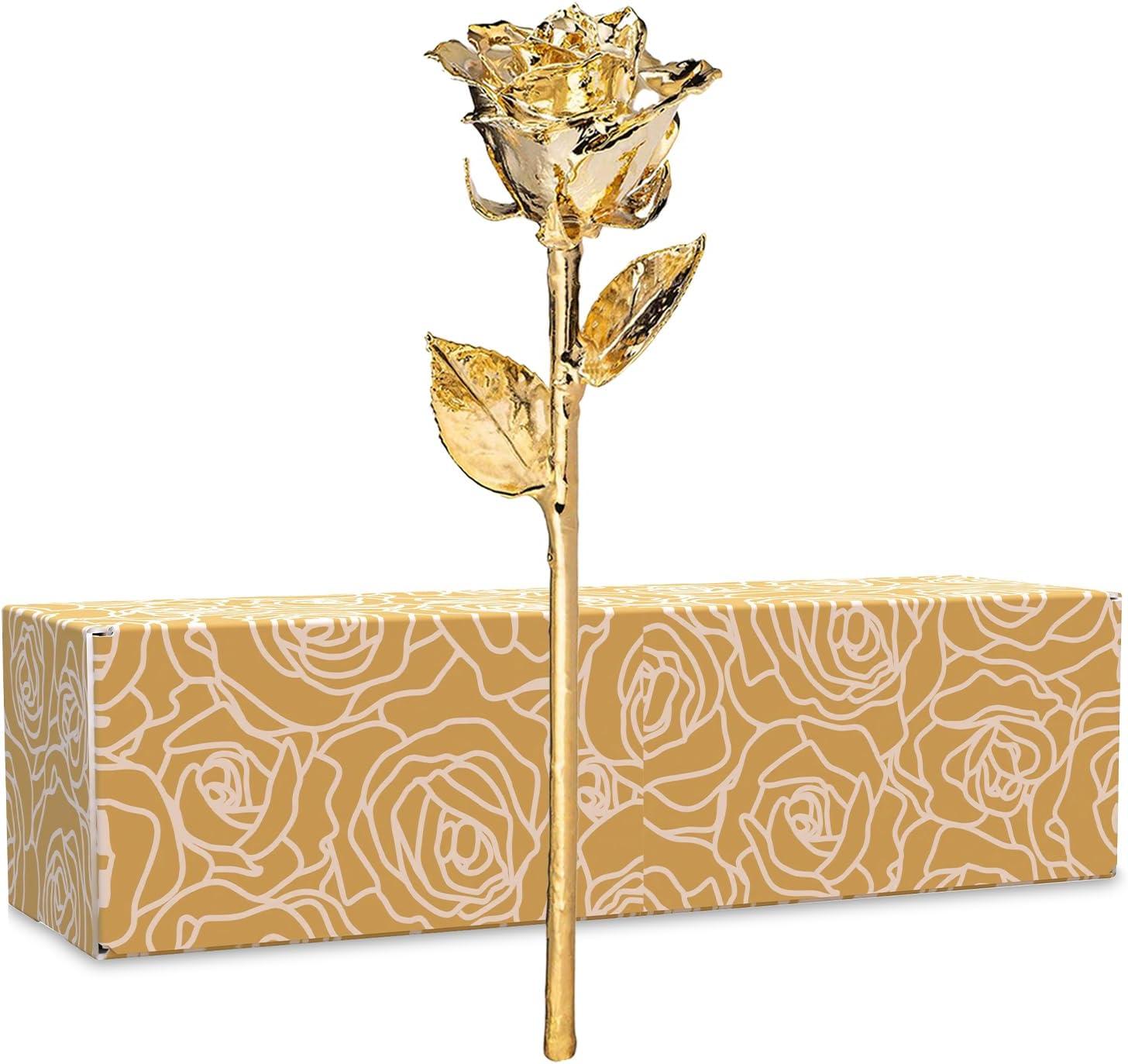 24K Gold Dipped Rose, Unique & Everlasting Real Hand Dipped in 24K Gold Rose, 11” to 12”