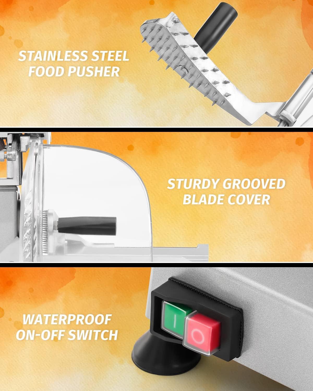 Wilprep Commercial Meat Slicer for Home 150W Electric Deli Food Slicer with 10" Blade