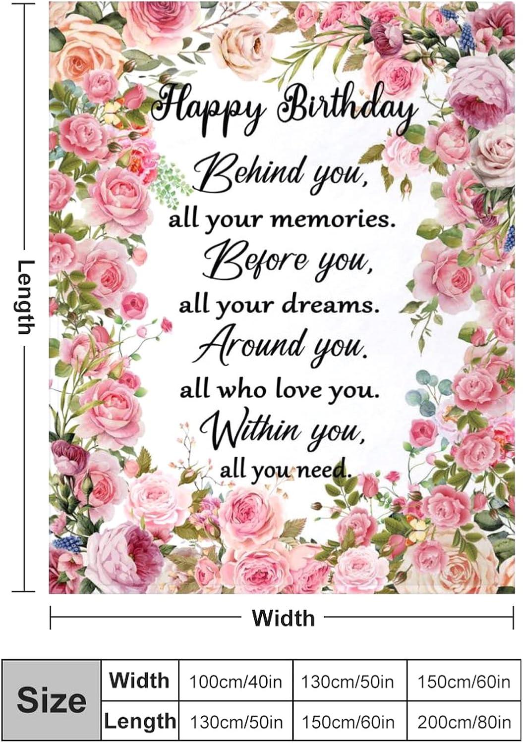 DALIHUA Birthday Gifts for Women Blanket Happy Birthday Decorations Throw Blanket Best Birthday Gift Ideas for Women Men 60x80inches