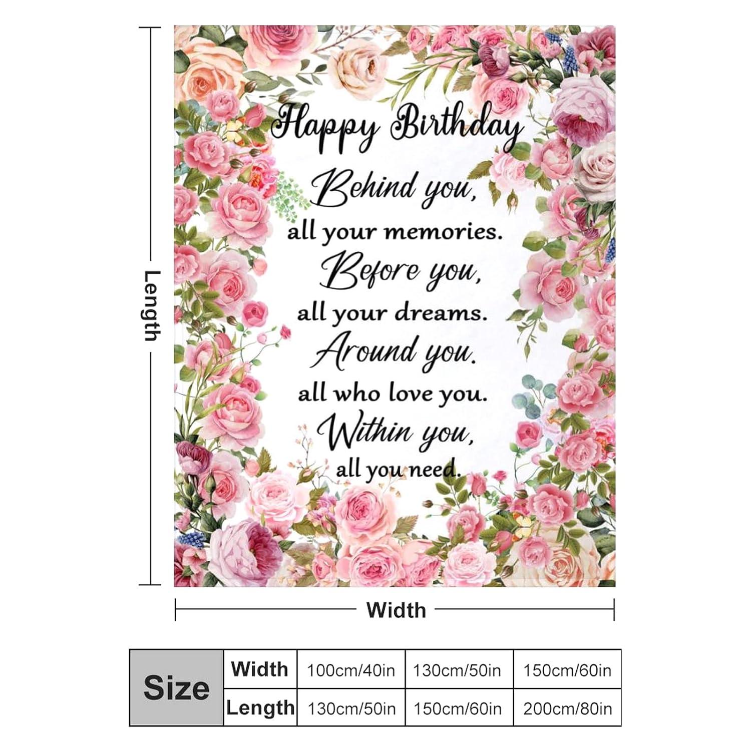 DALIHUA Birthday Gifts for Women Blanket Happy Birthday Decorations Throw Blanket Best Birthday Gift Ideas for Women Men 60x80inches