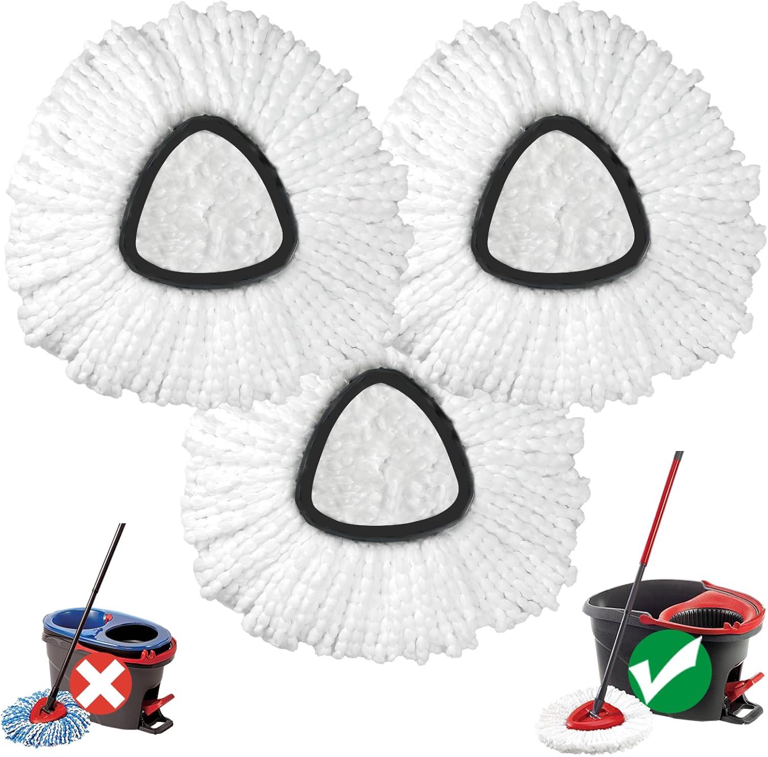 3 Pack Spin Mop Refill - Replacement Head Compatible with O cedar, Microfiber Spin Mop Refills,clean the floor. Easy Floor Cleaning Mop Head Replacement - Bonison