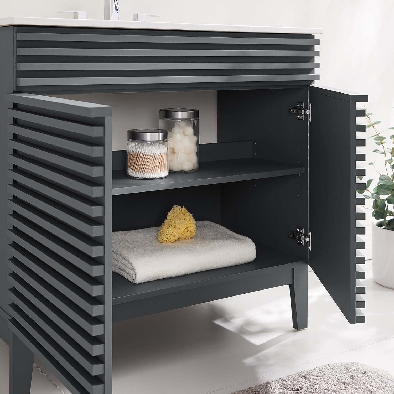 Modway Rinde Tocador de Baño de 36" en Blanco Oak