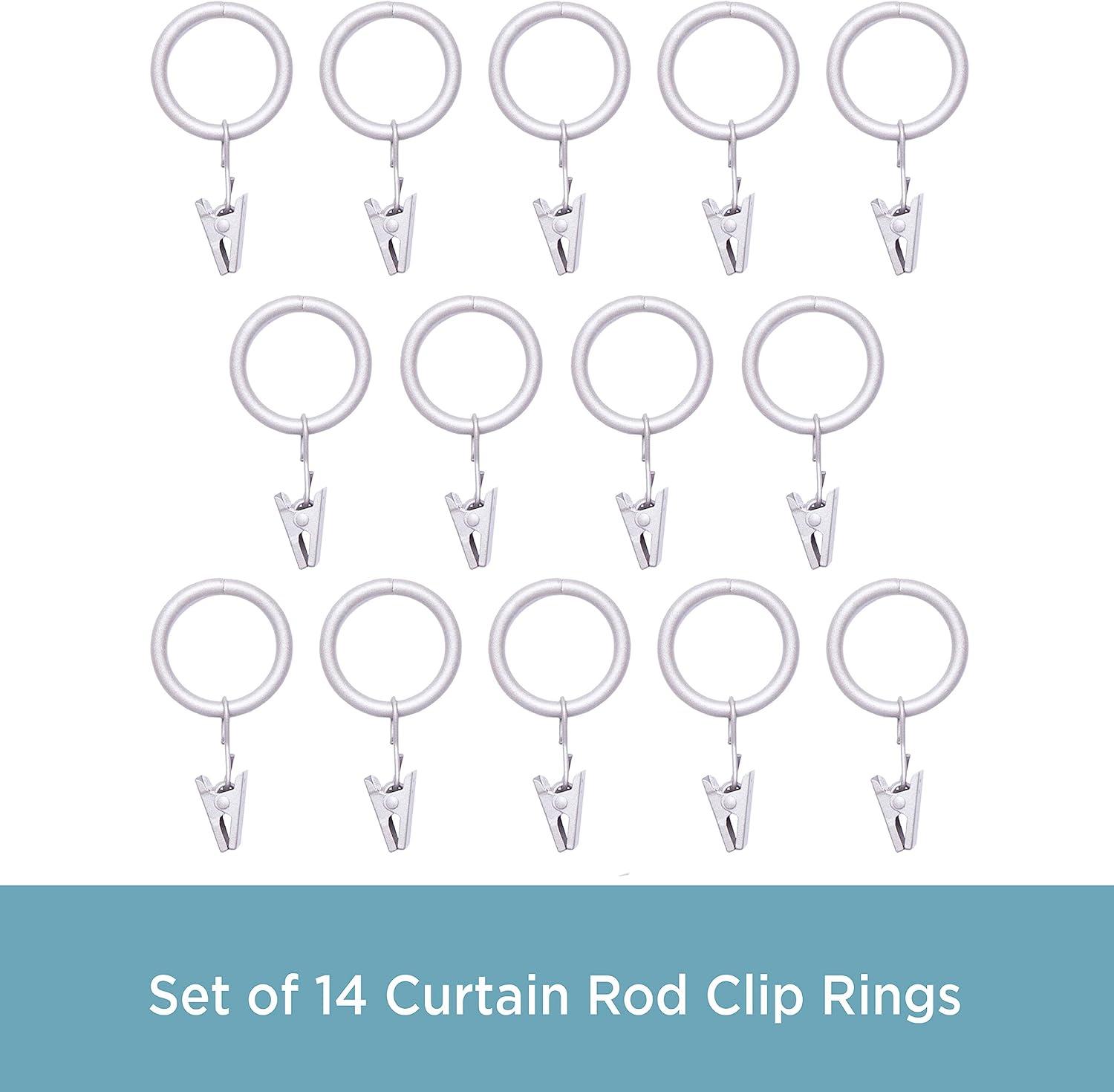 Pewter Metal Curtain Clip Rings Set of 14