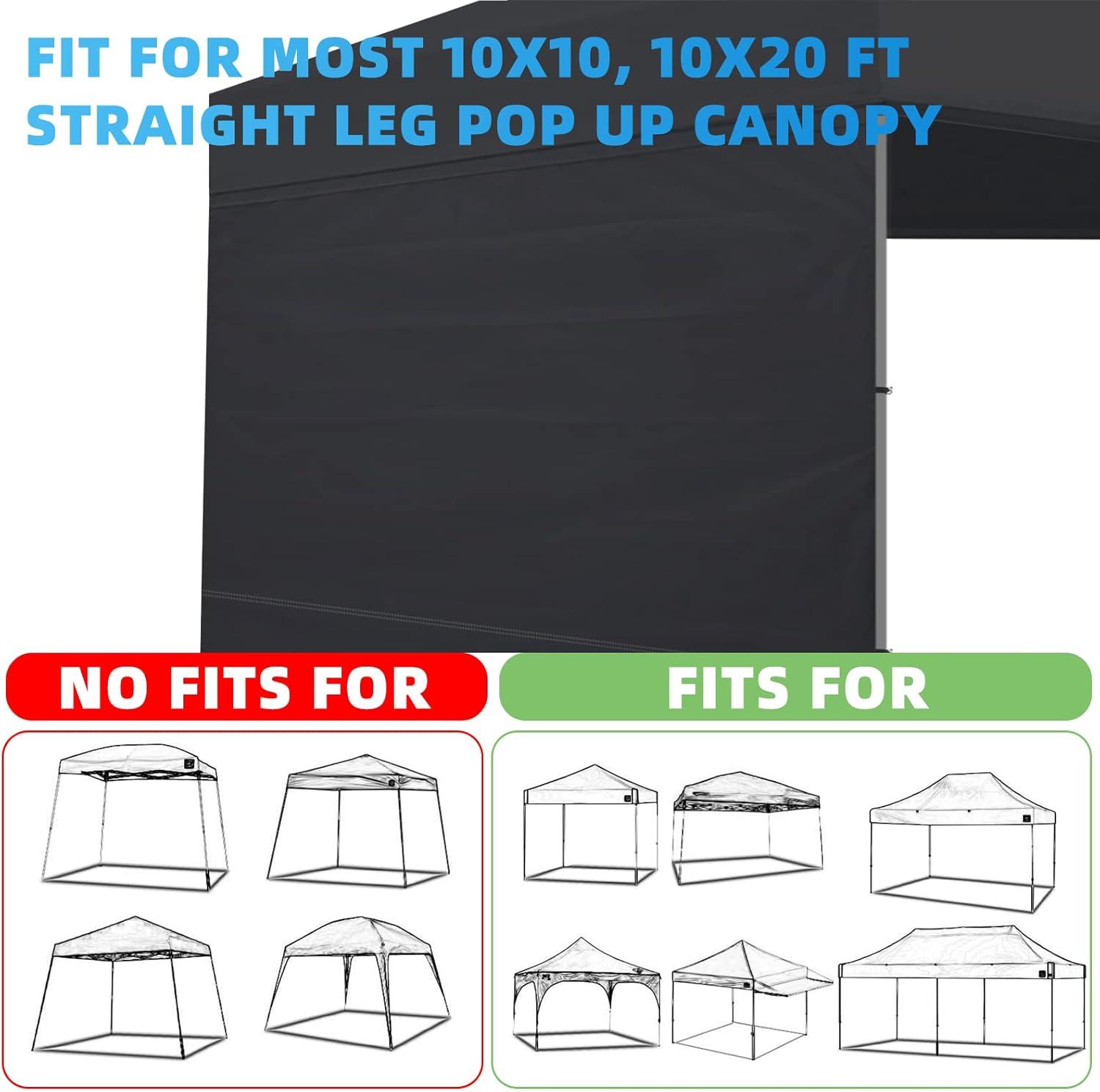 Black Waterproof UV Protection Canopy Sidewall 10x10