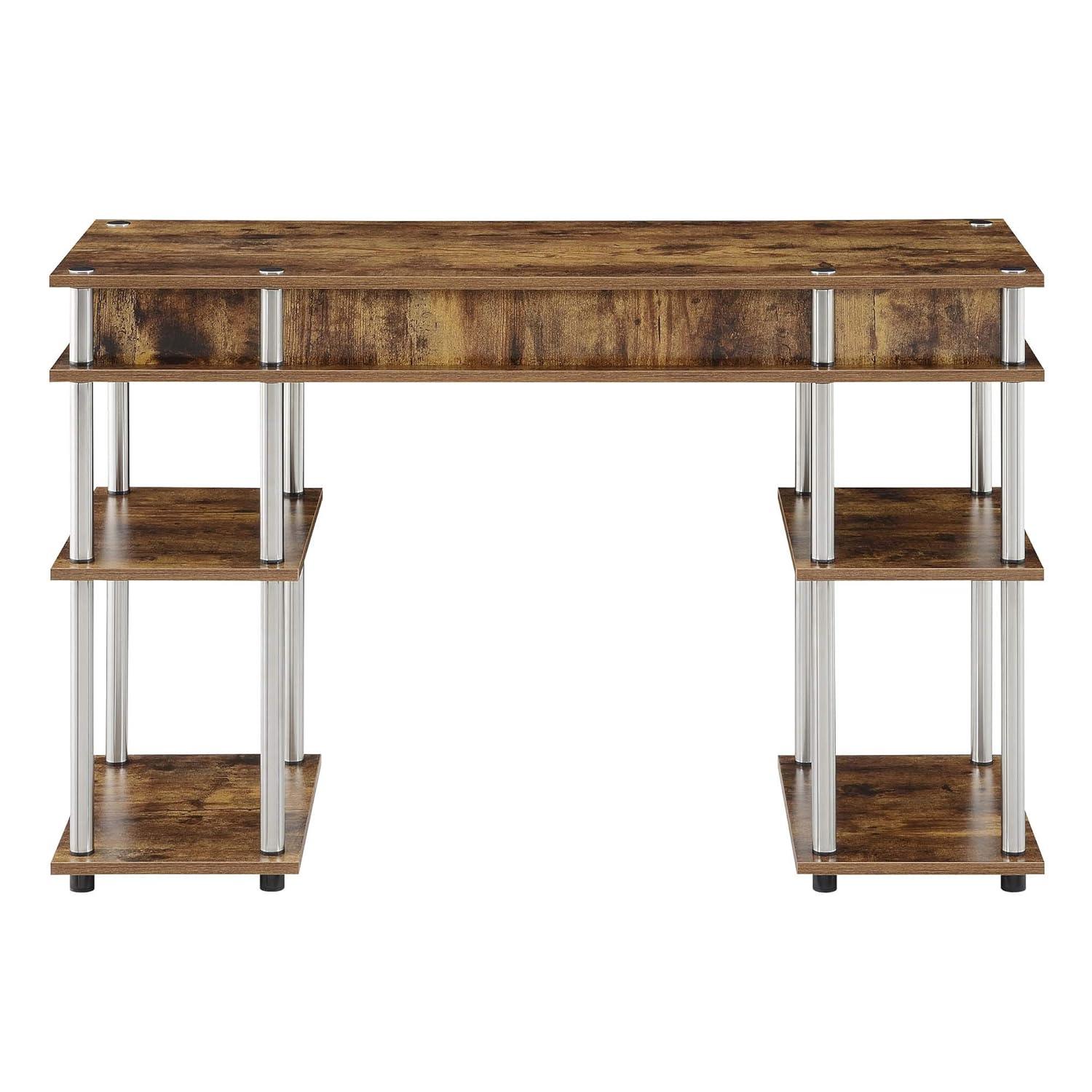 Convenience Concepts Designs2Go 30" Tall No Tools Student Desk with Shelves, Barnwood