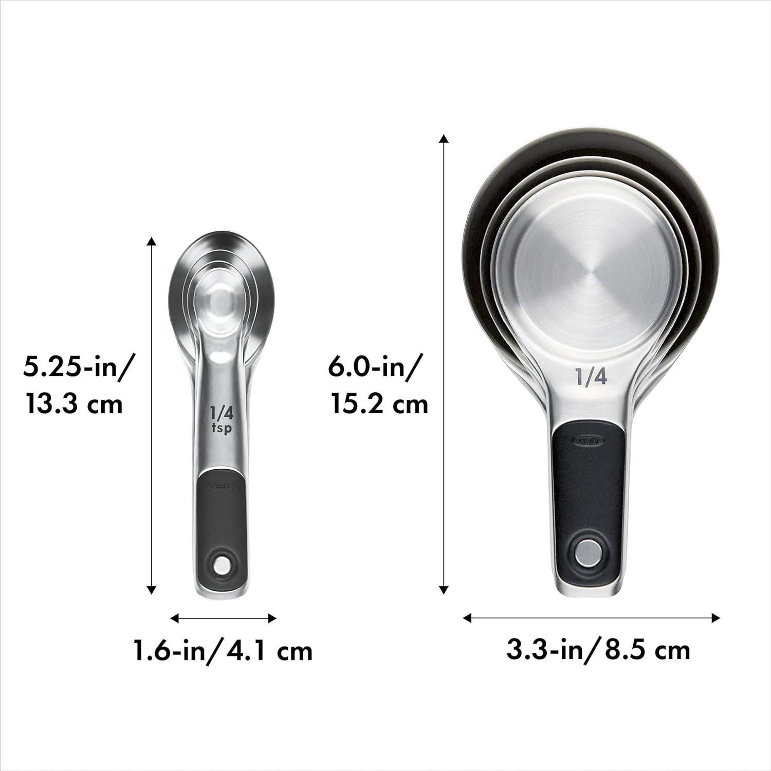 OXO Stainless Steel Magnetic Measuring Cup and Spoon Set