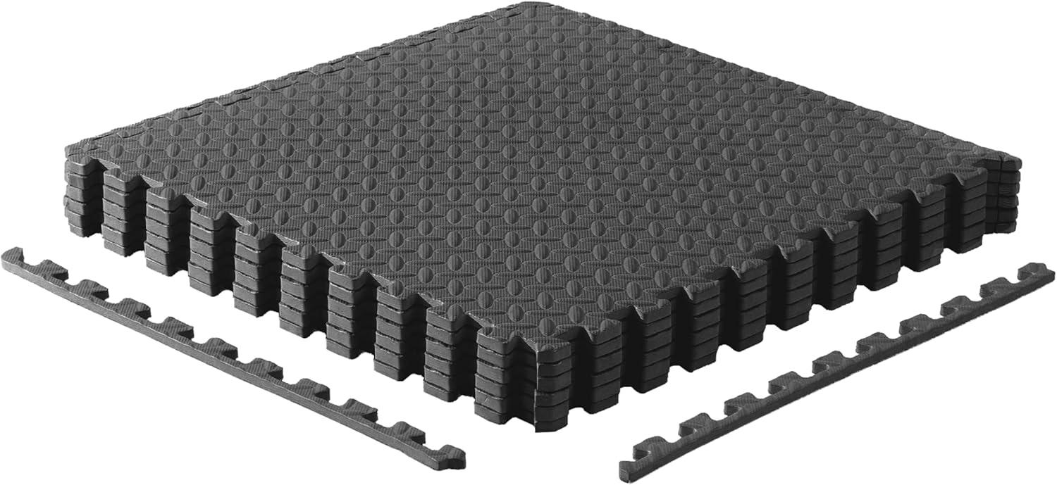 CAP Interlocking Exercise Foam Mats, 24 SQ.FT Diamond, TATAMI, T-Pattern 1/2-Inch Thickness Tiles
