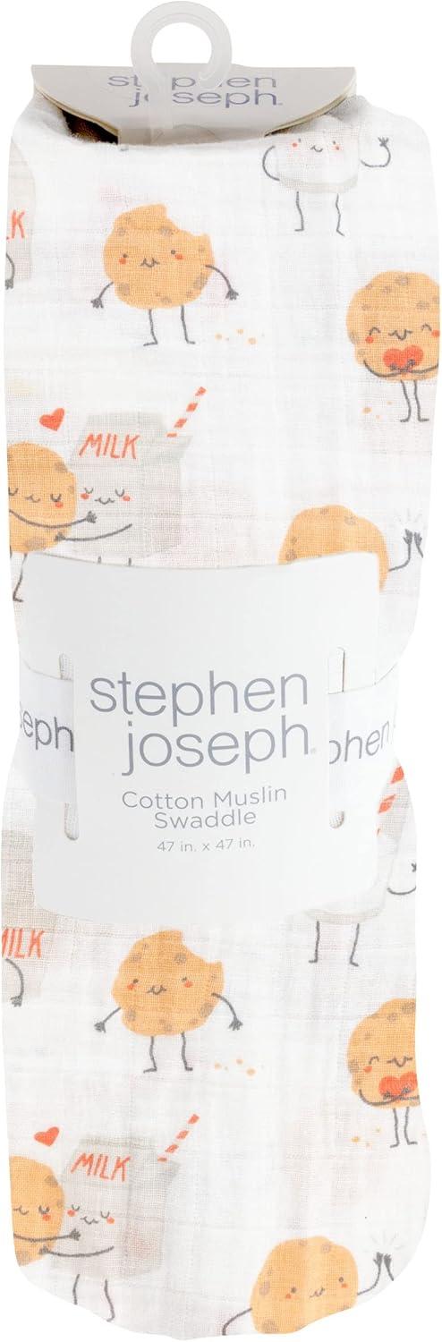 Stephen Joseph, Muslin Swaddle Blanket for Baby Girls and Boys, Newborn Receiving Blanket for Swaddling, 100% Cotton Baby Swaddle Wrap, Receiving Swaddle Wrap, 47 x 47 inches