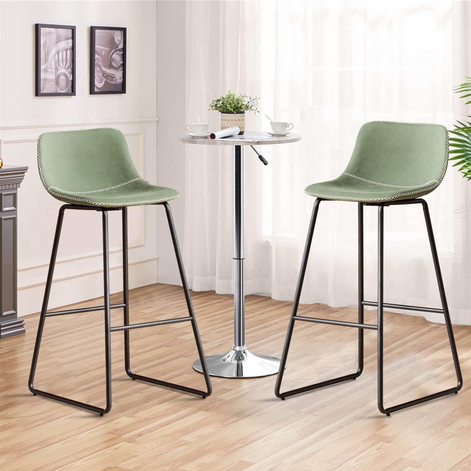 HeuGah Bar Height Bar Stools Set of 2, Barstools with Backs, Modern Bar Stools for Kitchen Island, Bar Stool 30 Inch Seat Height