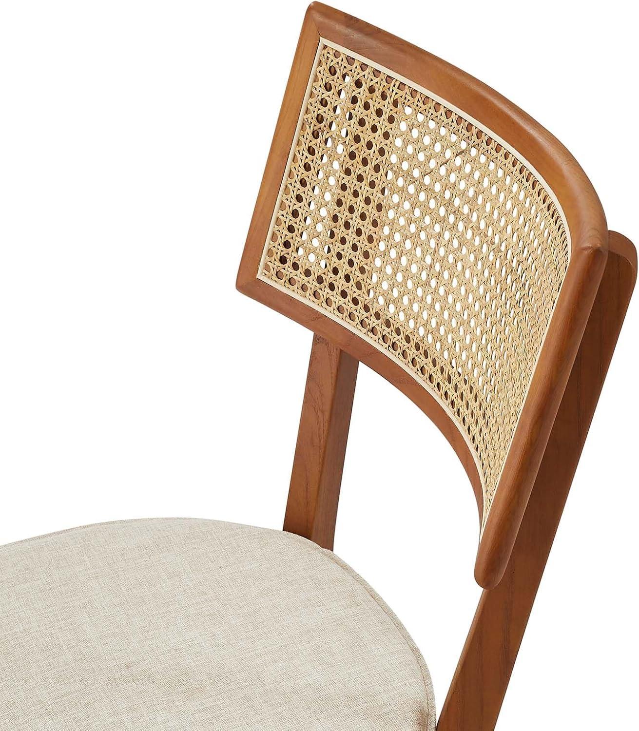 Modway Caledonia Fabric Upholstered Wood Dining Chair Set of 2