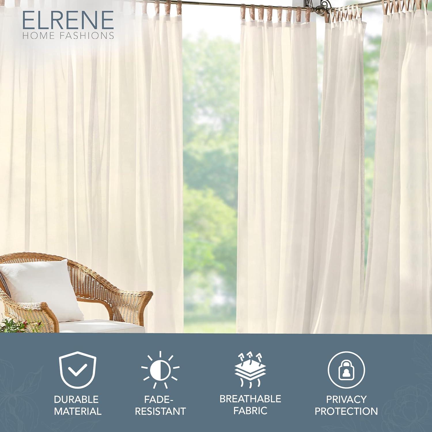 Gracie Oaks Janig Solid Sheer Tab Top Single Indoor/Outdoor Curtain Panel & Reviews | Wayfair