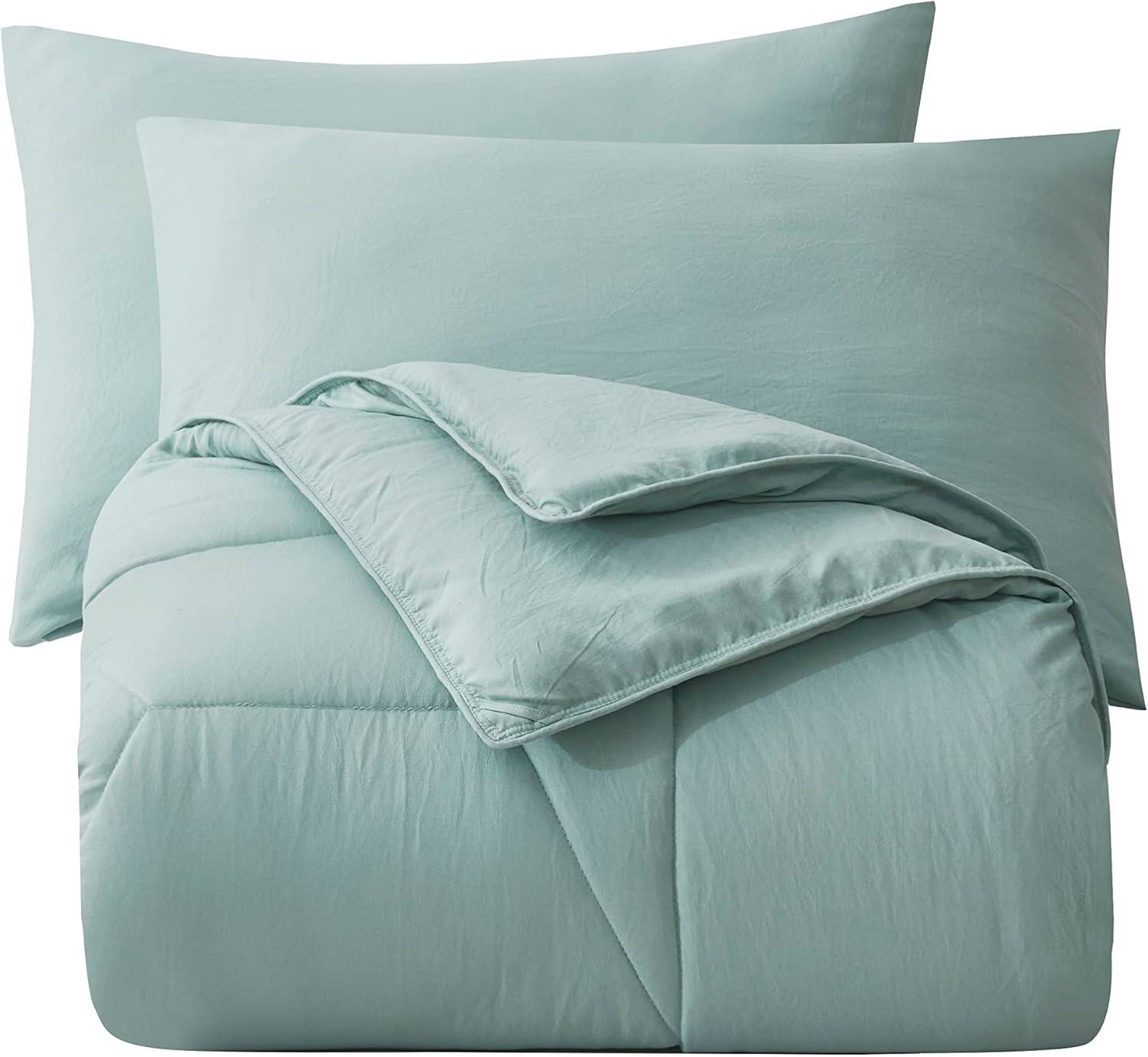 Aqua Twin Honeycomb Quilted Microfiber Comforter Set