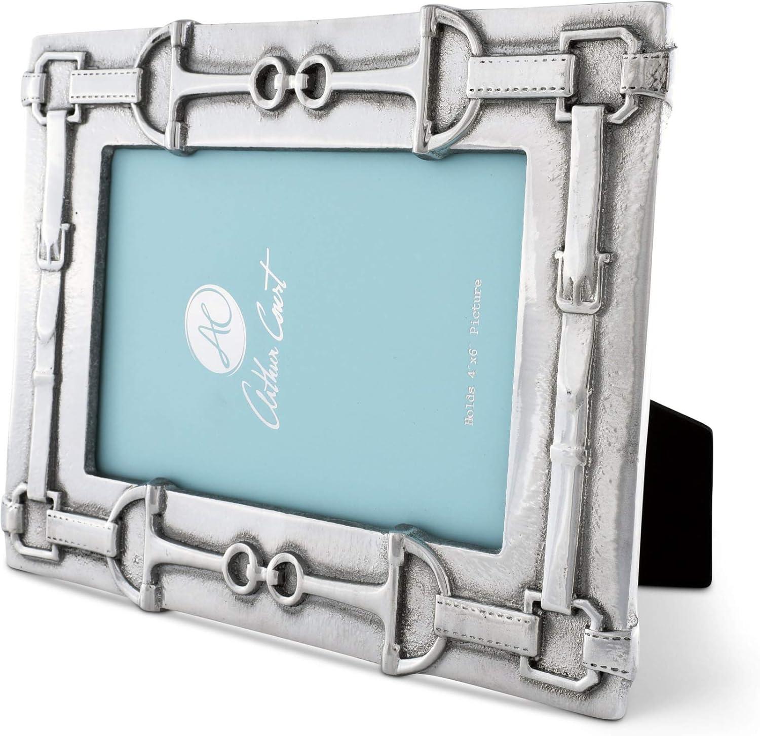 Arthur Court Designs Equestrian Silver Metal Embossed Picture Frame