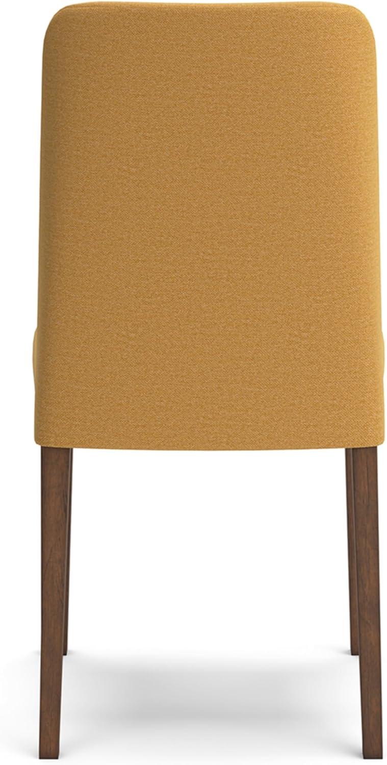 Mustard Yellow and Brown Upholstered Wood Side Chair Set