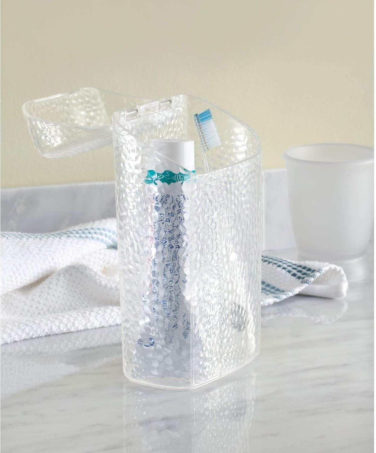 iDesign Rain Plastic Toothbrush Holder, Clear