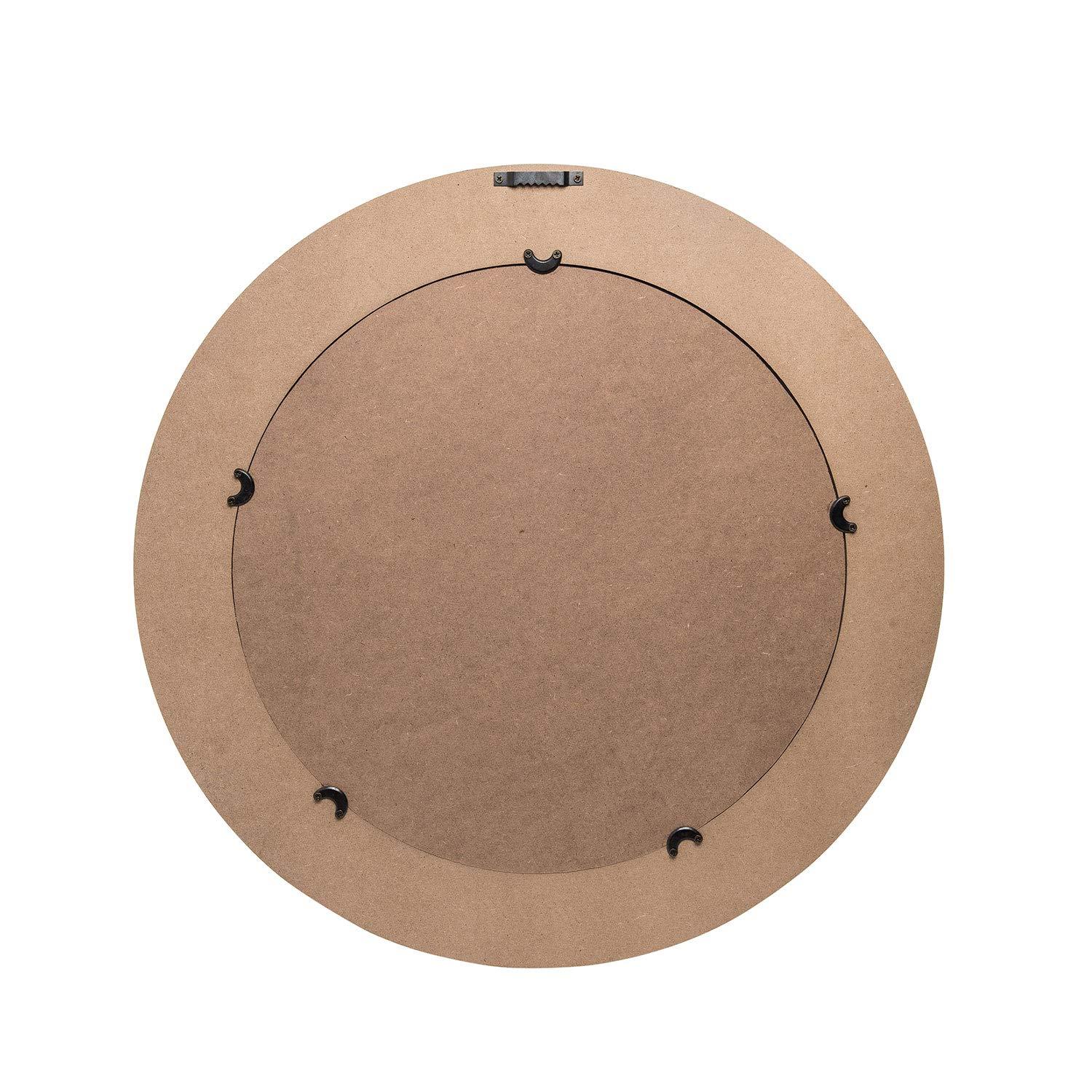 HeSLehs 23.75 inch Diameter Round Wrapped Rope Wall Mirror, Brown